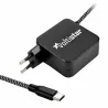 CARGADOR MULTIVOLTAJE USB-C PARA PORTÁTIL 5V-20V 3.25A 65W NEGRO CABLE TRENZADO
