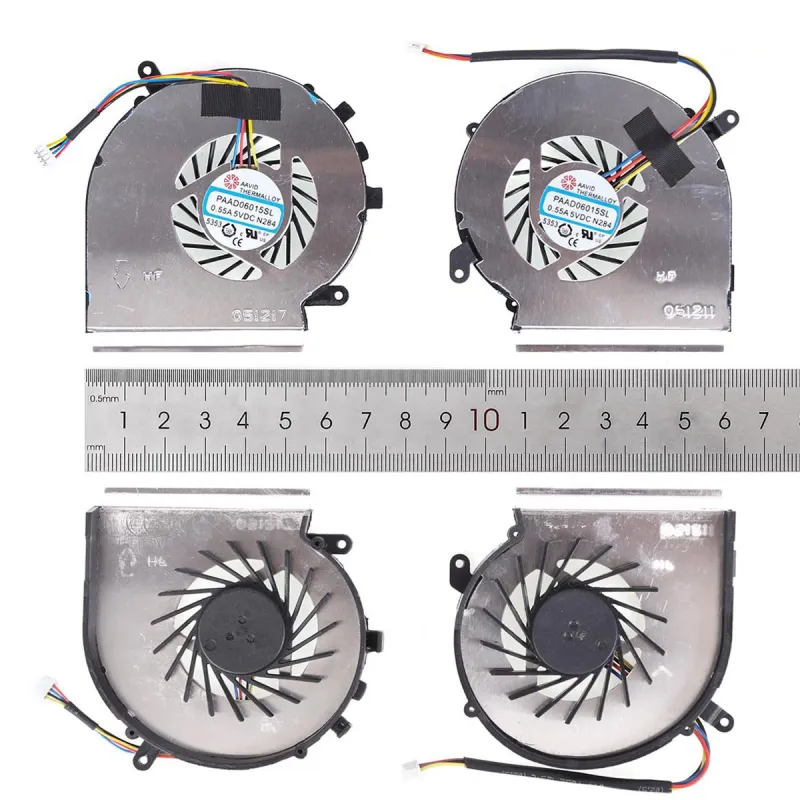 VENTILADORES CPU + GPU PARA PORTÁTIL MSI GE62VR GE72VR 4 PINES VERSIÓN 2
