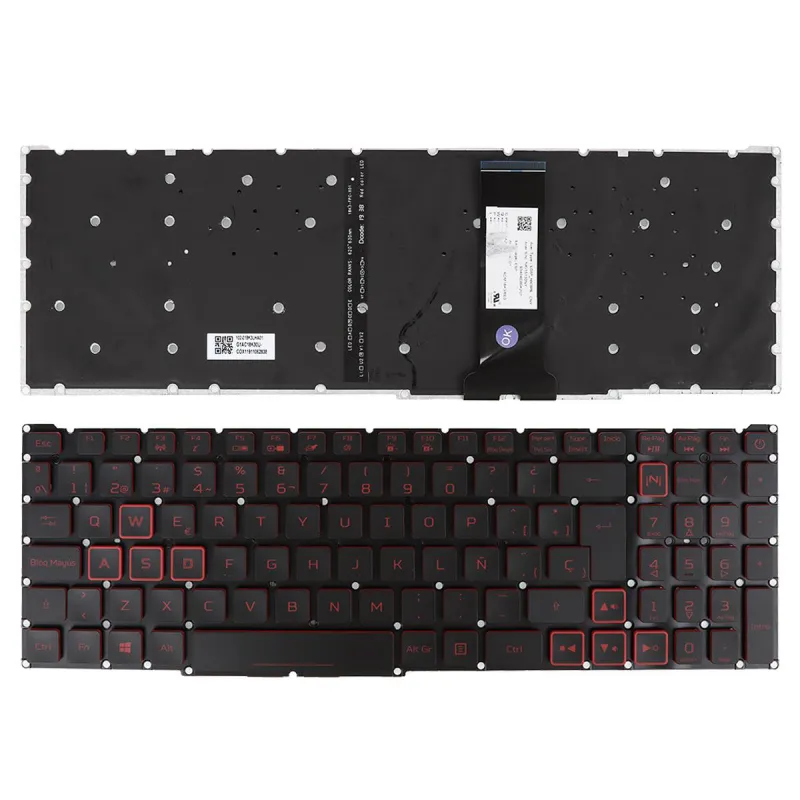 TECLADO PARA PORTÁTIL ACER NITRO-4 AN515-54 AN515-43 AN517-51 AN715-51 NEGRO Y ROJO