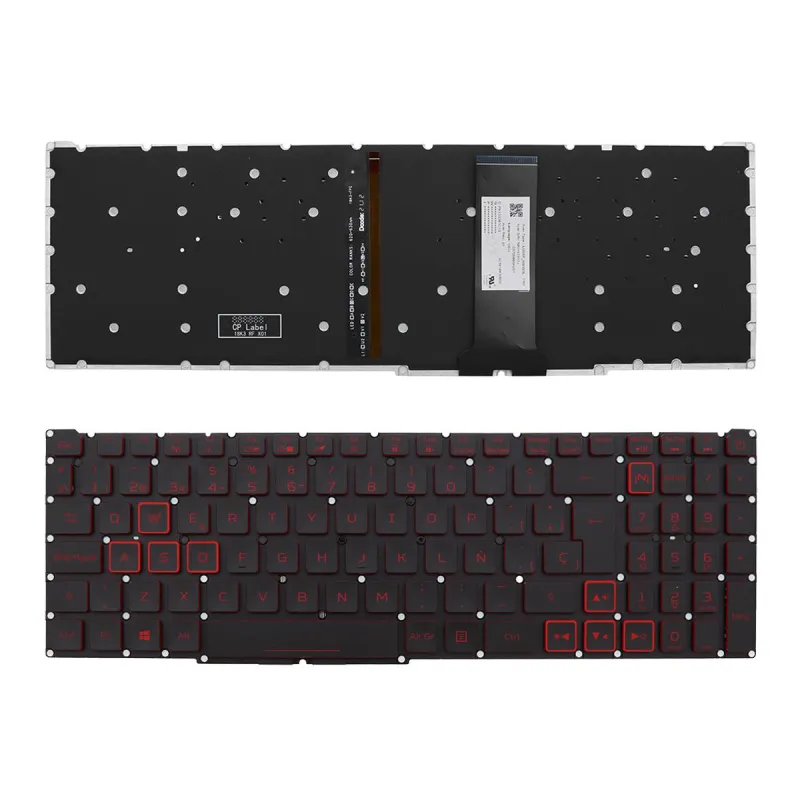 TECLADO RETROILUMINADO PARA PORTÁTIL ACER NITRO-4 AN515-54 AN515-43 AN517-51 AN715-51 NEGRO