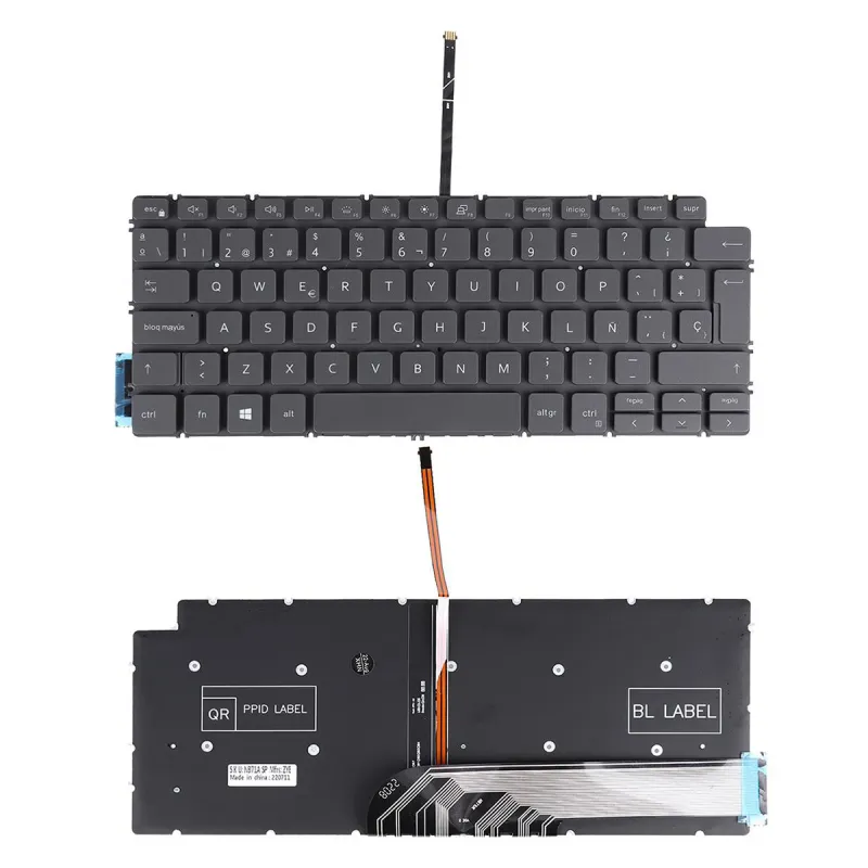 TECLADO RETROILUMINADO PARA PORTÁTIL DELL INSPIRON 13 5390 13 5391 13 7391 14 5493 14 5498 14 7490 14 7491 GRIS