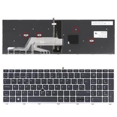 TECLADO RETROILUMINADO PARA PORTÁTIL HP PROBOOK 450 G5 455 G5 470 G5 PLATA