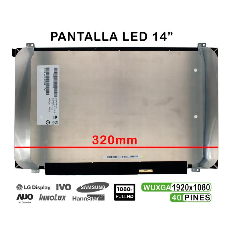 PANTALLA LED DE 14" PARA PORTÁTIL B140HAK01.0