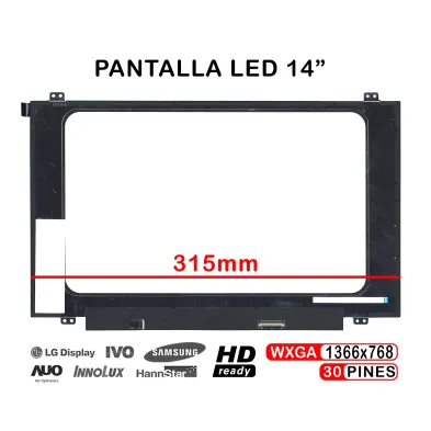 ECRÃ DE LED PARA LAPTOP DE 14" NT140WHM-N44 NT140WHM-N44 V8.0 315MM