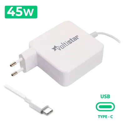 CARGADOR MULTIVOLTAJE USB-C PARA PORTÁTIL 5V-20V 2.25A 45W BLANCO