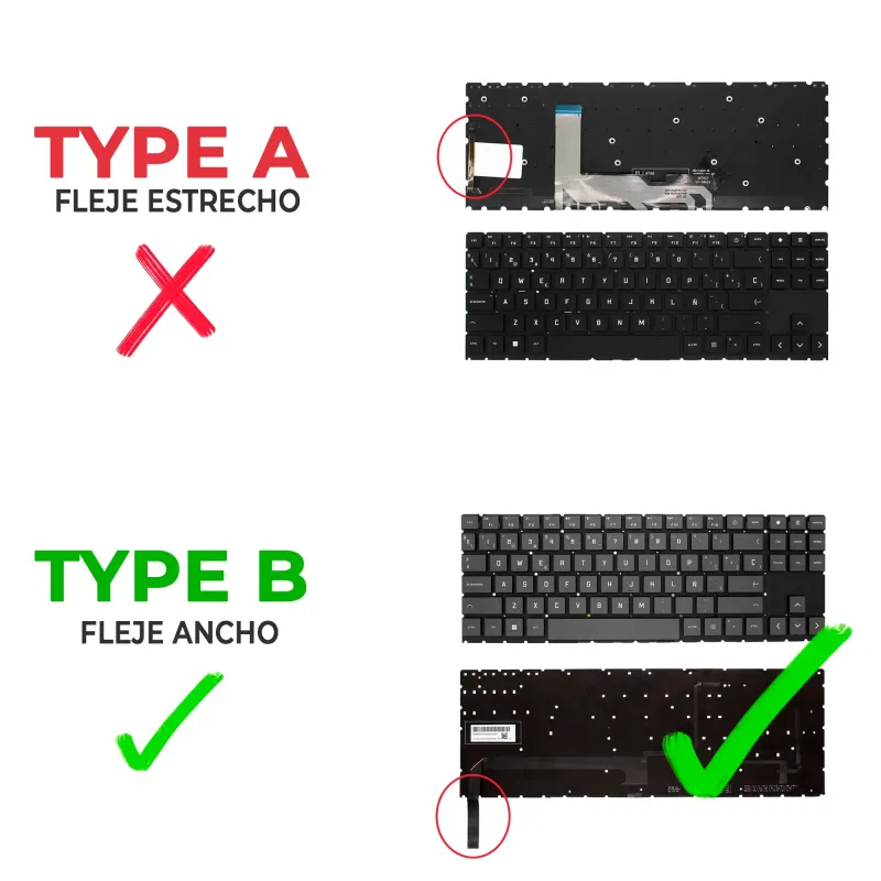 TECLADO PARA PORTÁTIL HP OMEN 15-EK 15-EC 15-EN 16-B SERIES V193446CS1 GRIS CON FLEJE ANCHO