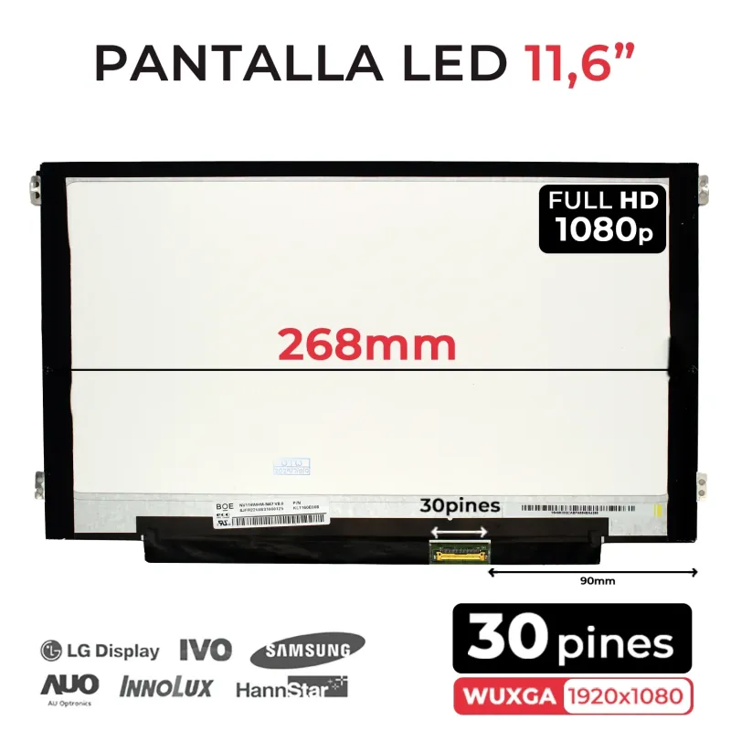 TELA 11.6" PARA NOTEBOOK NV116WHM-N47 COM SUPORTES