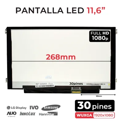 TELA 11.6" PARA NOTEBOOK NV116WHM-N47 COM SUPORTES