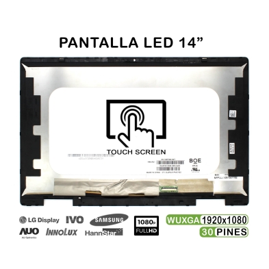 PANTALLA TÁCTIL LED DE 14" PARA PORTÁTIL HP PAVILION X360 14-EK FHD CON MARCO