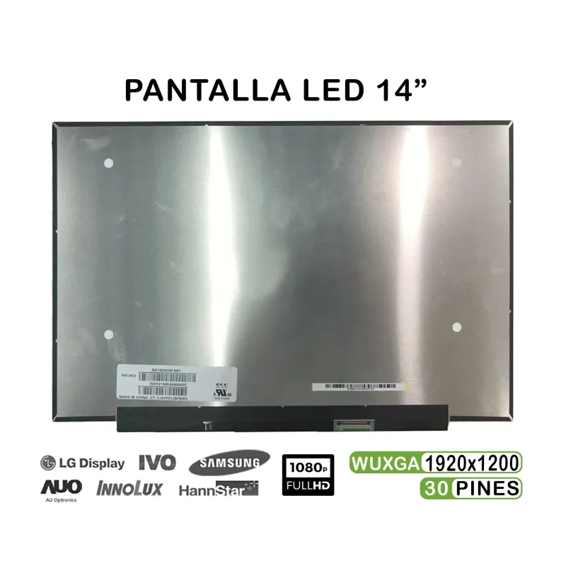 PANTALLA LED DE 14" PARA PORTÁTIL NV140WUM-N45 V8.0