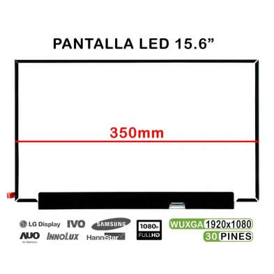PANTALLA LED BRILLO DE 15.6" PARA PORTÁTIL B156HAN02.1 HWGA