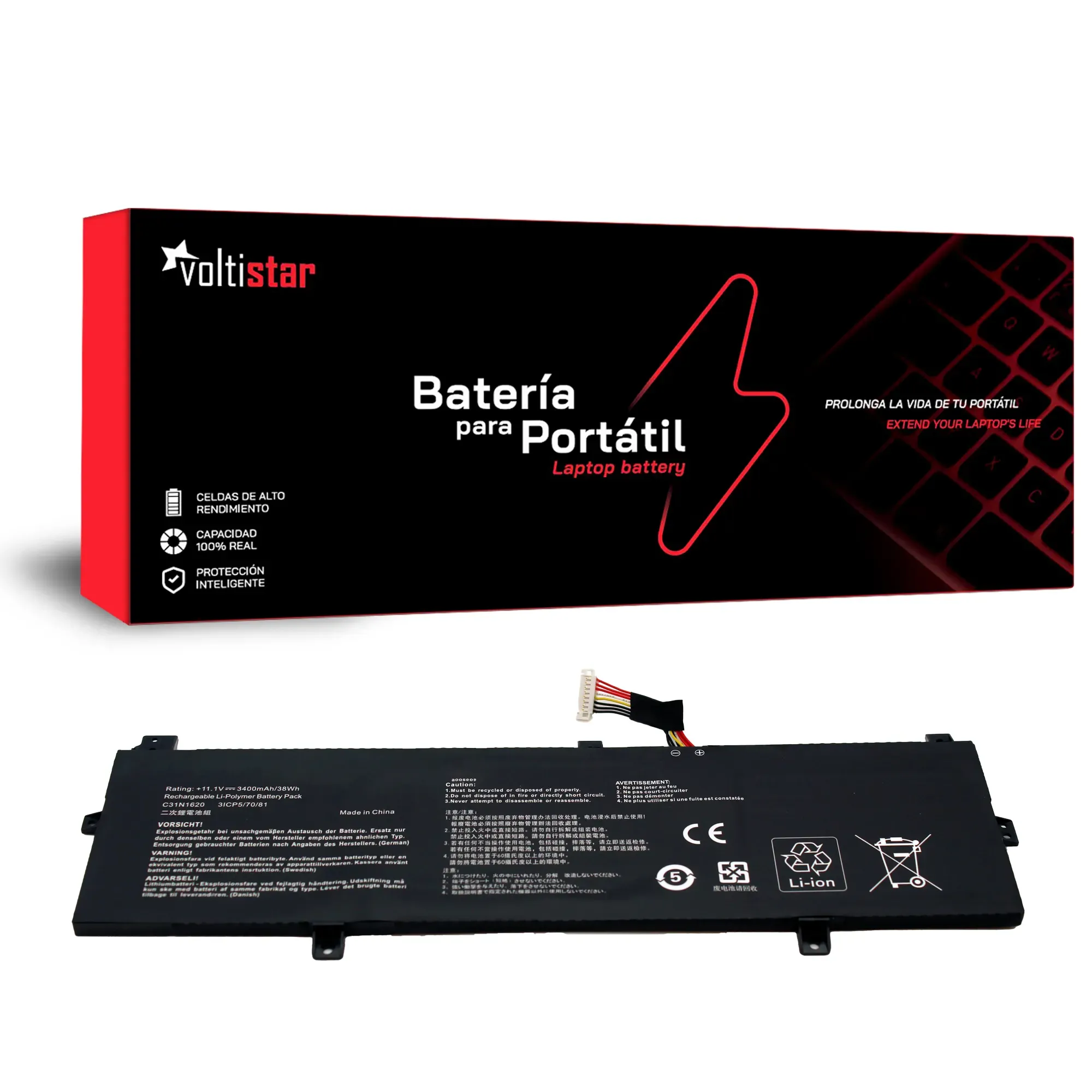 Bateria ASUS ZENBOOK U4100U U4100UQ UX430U UX430UQ C31N1620-B PARA PORTATIL