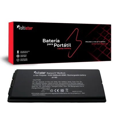 BATERÍA PARA PORTÁTIL APPLE MACBOOK A1185 A1181 13 PULGADAS NEGRA