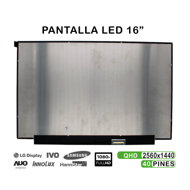 PANTALLA LDC LED DE 16,1" QHD HP VICTUS NE161QHM-NY1 40 PIN PANTALLA LDC LED DE 16,1" QHD HP VICTUS NE161QHM-NY1 40 PIN