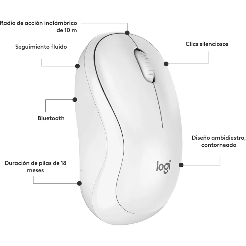 RATÓN INALÁMBRICO LOGITECH M240 SILENT BLANCO