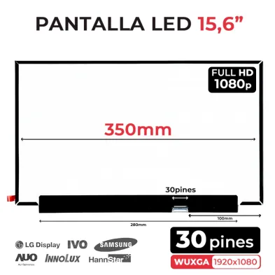 PANTALLA LED MATE DE 15.6" PARA PORTÁTIL LENOVO IDEAPAD 330S-15IKB 81F5 TV156FHM-NH1