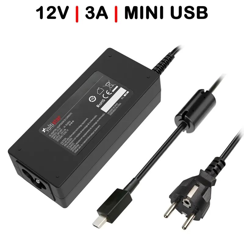 CARGADOR MINI USB PER PORTATILE 12V 3.A 36W NERO