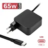 CARGADOR GAN USB-C PARA PORTÁTIL 5V-20V/3.25A 65W NEGRO