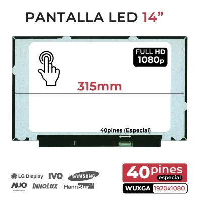 Pantalla LED táctil 14" portátil | B140HAK03.2 al mejor precio