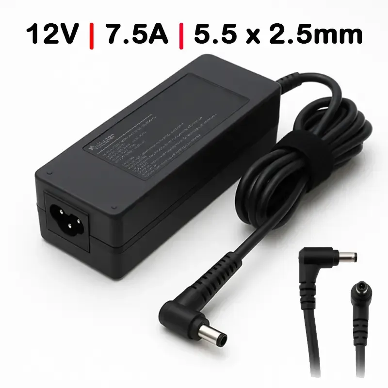 CARICABATTERIE PER COMPUTER PORTATILE QNAP TS-431P 90W 12V 7,5A 5,5x2,5MM