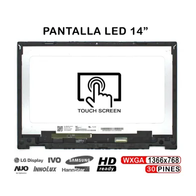 SCHERMO TATTILE FULL LED DA 14" PER COMPUTER PORTATILE HP PAVILION X360 14-DW 14-DWXXX SERIES CON CORNICE