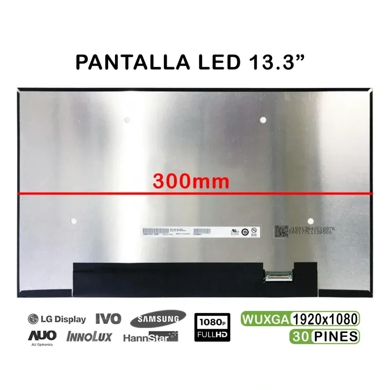 PANTALLA LED 13.3" PARA PORTÁTIL ASUS UX333F B133HAN05.C H/W:1A F/W:1 30 PINES FHD