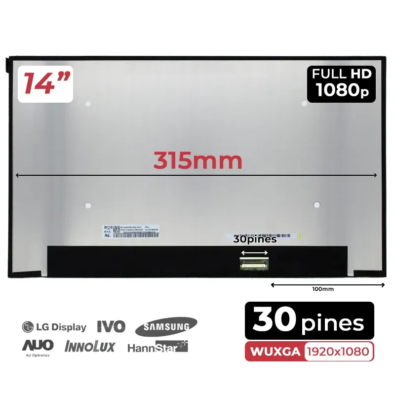 PANTALLA LED DE 14" PARA PORTÁTIL B140HAN07.1