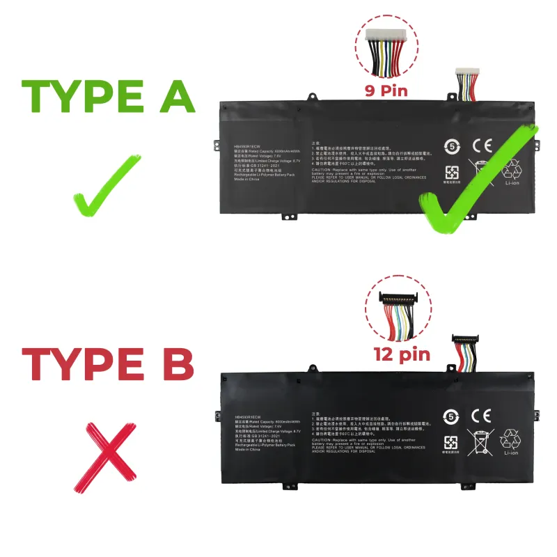BATTERIA PER COMPUTER PORTATILE HUAWEI MATEBOOK 14 HB4593R1ECW 9 PINES