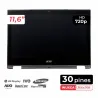 SCHERMO LED DA 11,6" PER PORTATILE ACER CHROMEBOOK 11R C738T-C44Z CON CORNICE