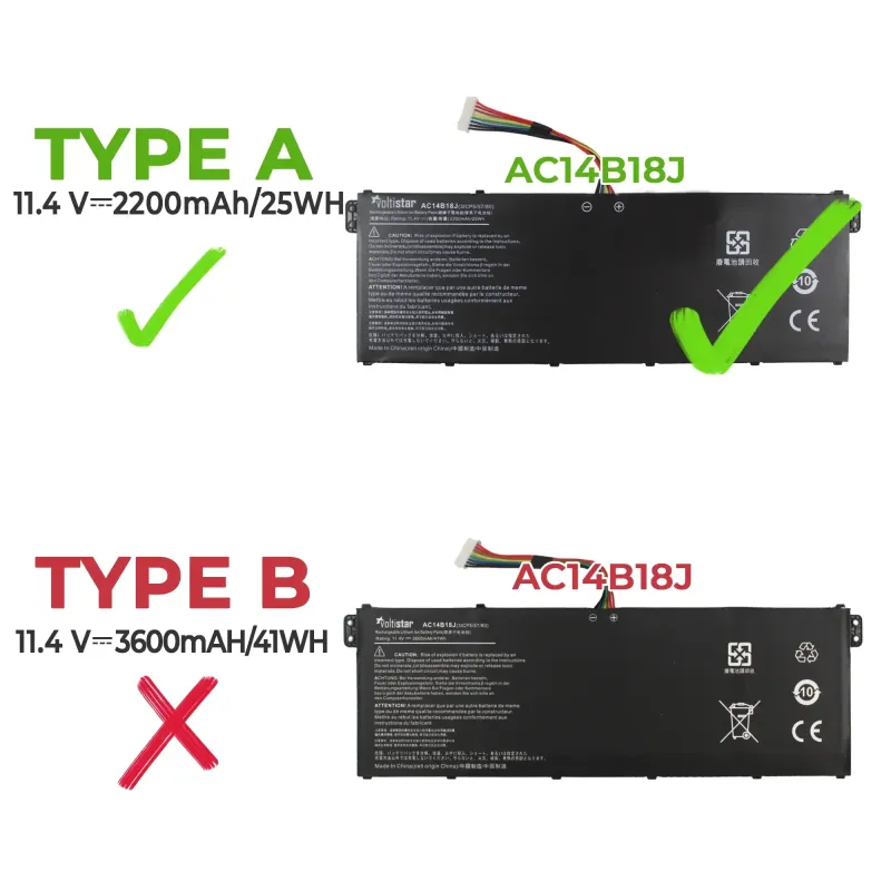 BATTERIA PER COMPUTER PORTATILE ACER ASPIRE V3-371 V3-111 ES1-511 B115-M | AC14B18J