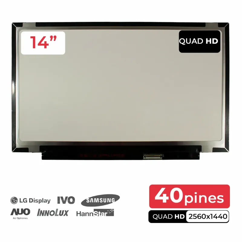 PANTALLA LED DE 14" PARA PORTÁTIL B140QAN01.0 2560X1440 40 PINES SIN BRACKETS