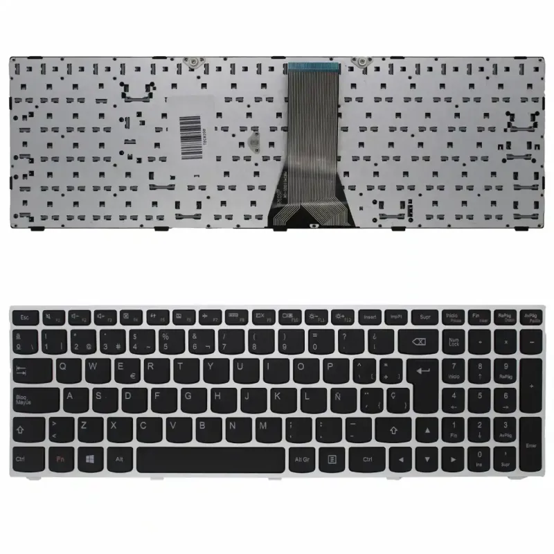 TECLADO PARA PORTÁTIL LENOVO IDEAPAD B50-70 G50-70 Z50-70 25214745 MARCO PLATEADO