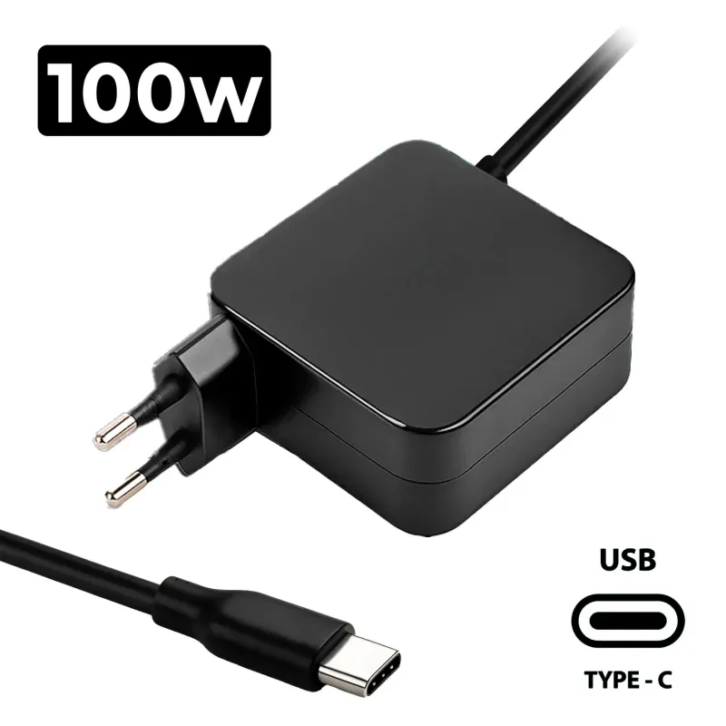 CARGADOR MULTIVOLTAJE  PARA PORTÁTIL USB-C 5V - 20V 5A 100W NEGRO