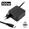 CARREGADOR MULTIVOLTAGEM  PARA PORTÁTIL USB-C 5V - 20V 5A 100W PRETO