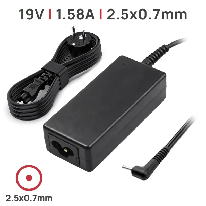 CARREGADOR PARA PORTATIL ASUS 19V 1.58A 2.5X0.7 MM 30W