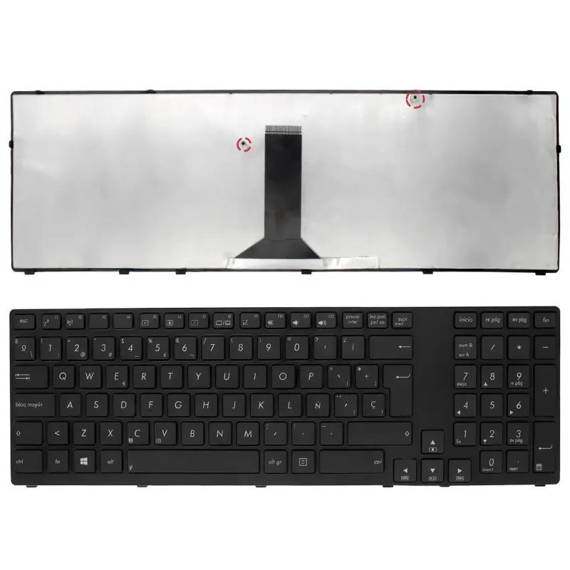 TECLADO PARA PORTÁTIL ASUS K95 K95V K95VB K95VJ K95VM X93 X93S X93SM X93SV MARCO BRILLANTE