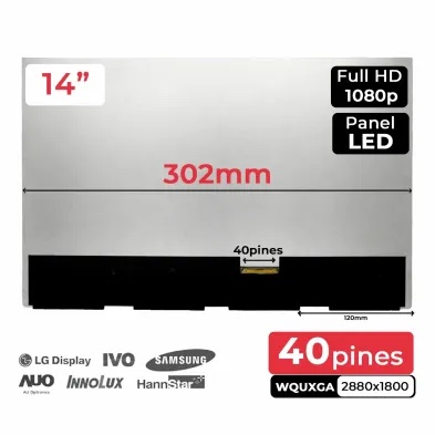 ECRÃ 14" ATNA40CU06-0 PARA PORTÁTIL SEM MOLDURA