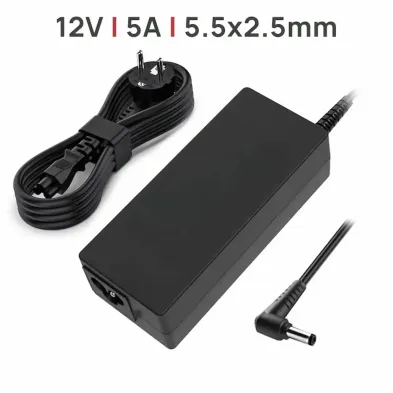 CARICABATTERIE PER MONITOR 12V 5A 5,5 X 2,5MM 60W
