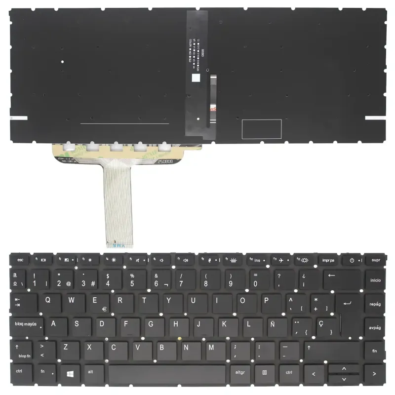 TECLADO PARA PORTATIL HP PROBOOK 440 G8 445 G8 PRETO COM LUZ DE FUNDO