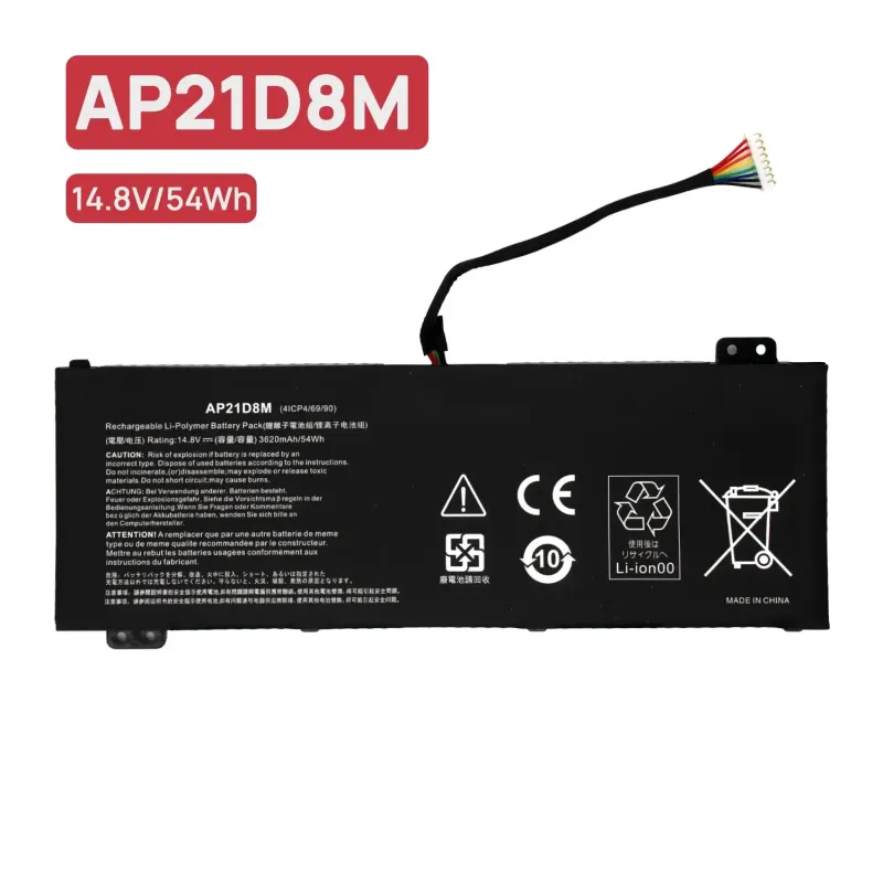 BATTERIE POUR PORTABLE AP21D8M | ACER NITRO5 N22C1 AN515-58-56CL AN515-58-766R AN16-51 V15 ANV15-51 KT.0040G.015