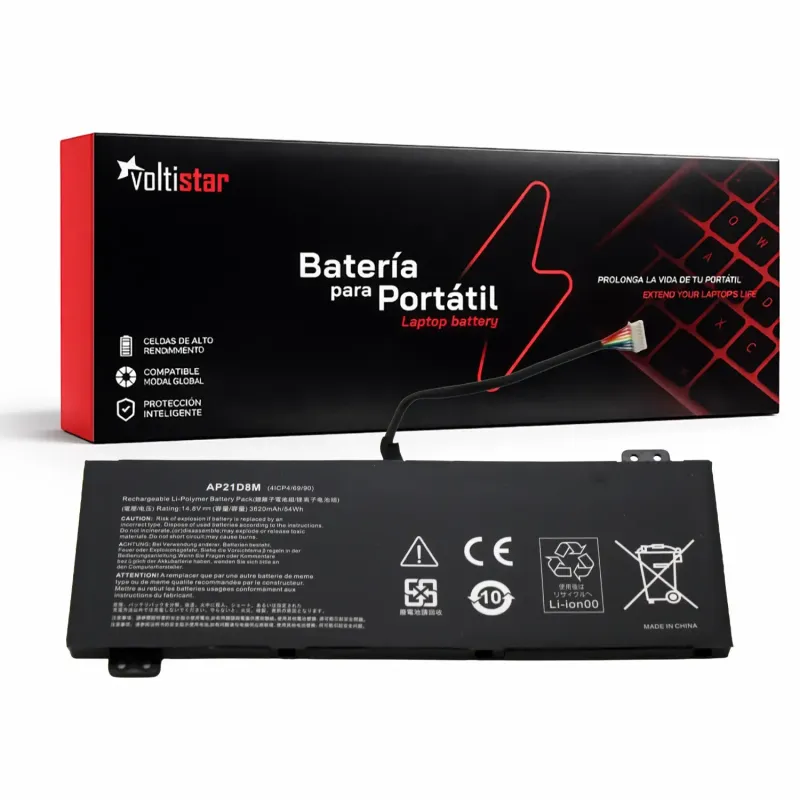 BATERÍA PARA PORTÁTIL AP21D8M | ACER NITRO5 N22C1 AN515-58-56CL AN515-58-766R AN16-51 V15 ANV15-51 KT.0040G.015