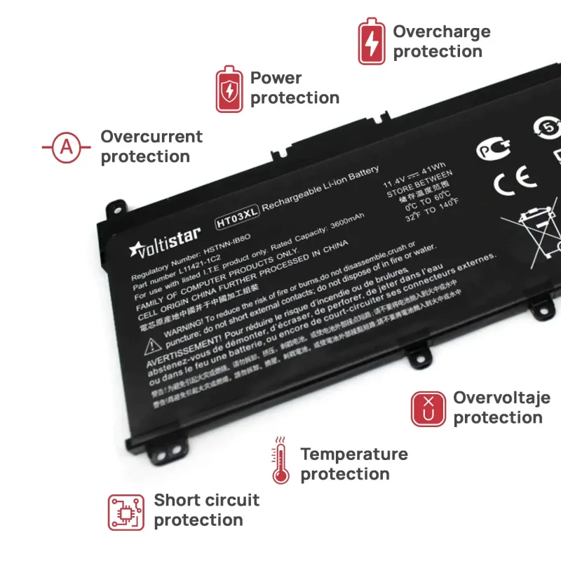 BATTERIA PER COMPUTER PORTATILE HP 14S-DQ SERIES 11,4V-11,55V HT03XL