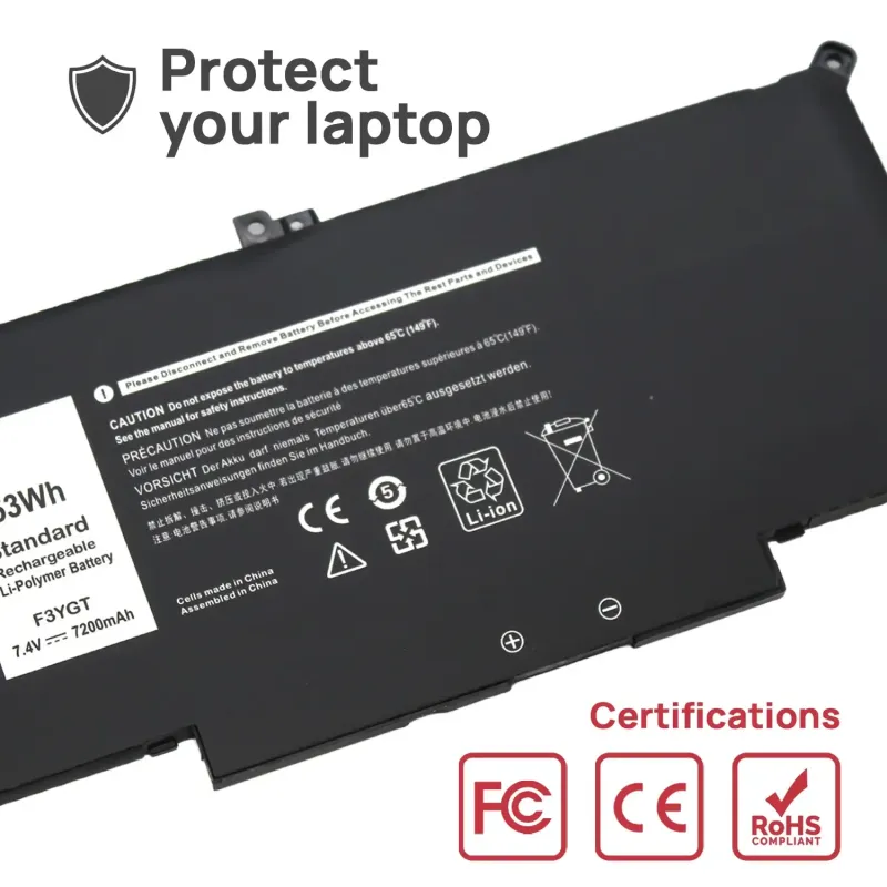 BATTERIA DEL COMPUTER PORTATILE PER DELL LATITUDE 7280 7290 7380 7390 7480 7490 F3YGT DM3WC MYJ96 2X39G DWX9J 7.6V