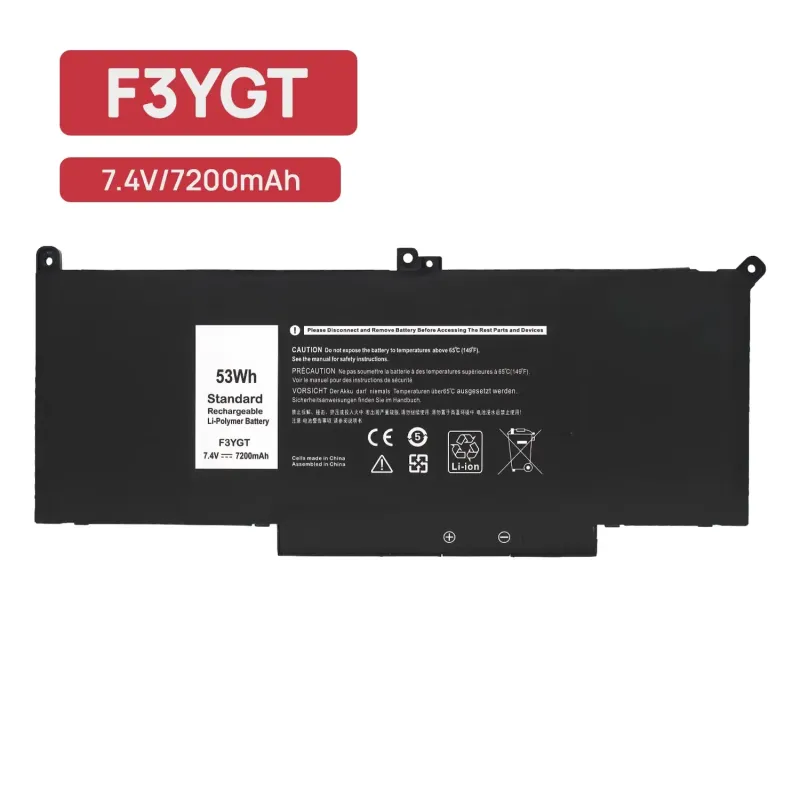 BATTERIE POUR PORTABLE DELL LATITUDE 7280 7290 7380 7390 7480 7490 F3YGT DM3WC MYJ96 2X39G DWX9J 7.6V