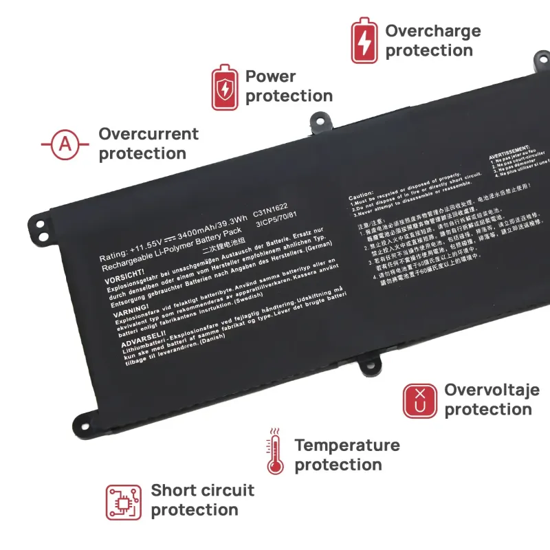 BATERIE POUR PORTABLE ASUS ZENBOOK UX3430UA UX430UA UX530UQ UX530UX C31N1622