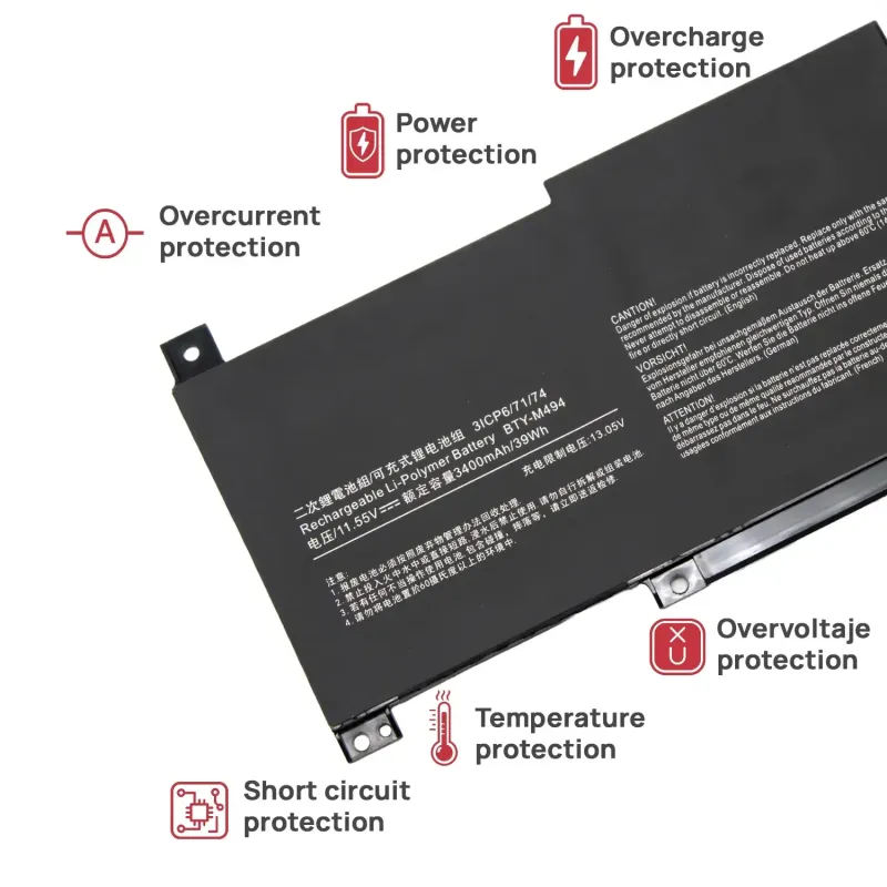 BATTERIE POUR PORTABLE MSI BTY-M494 MS-14C1 MS-14D MS-1551 MS-1562