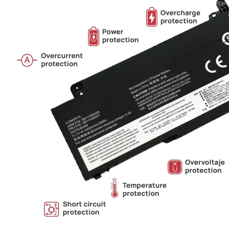 BATTERIE POUR PC PORTABLE THINKPAD T14S G5 G6 L23M3P75 L23C3P70 L23D3P76