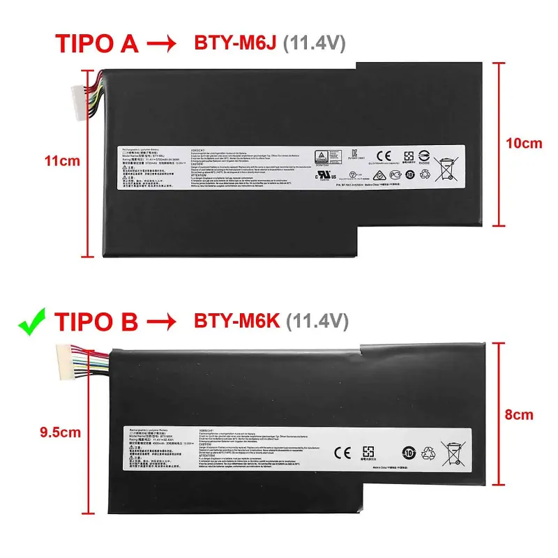BATTERIA PER COMPUTER PORTATILE MSI GS63-7RD GF63-8RD GF63-8RC GF75 BTY-M6K