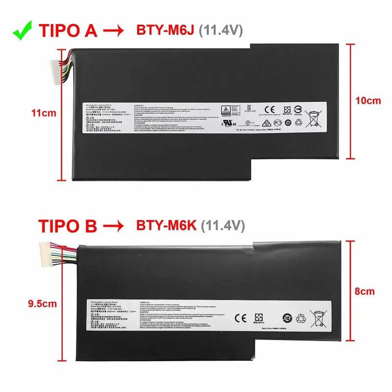 BATERIA PARA PORTÁTIL MSI GS63 GS63VR GS73 GS73VR MS-16 BTY-M6J