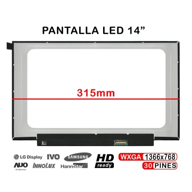 SCHERMO LED OPACO PER LAPTOP DA 14" B140XTN07.2 B140XTN07.2 HW1A NT140WHM-N44 V8.0 315MM